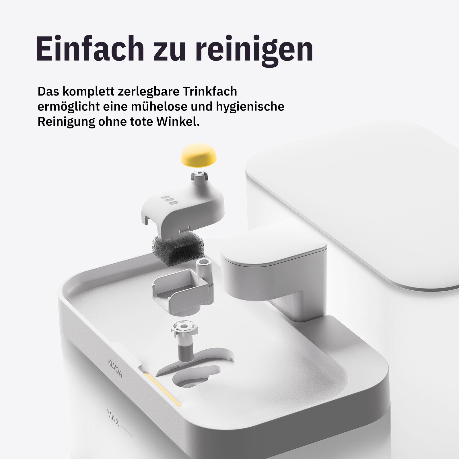 Smarter Trinkbrunnen für Katzen - einfache Reinigung